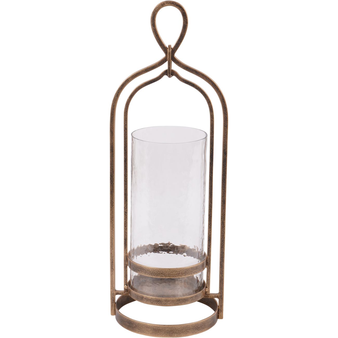 Laura Ashley Aged Gold Loop Hurricane Candle Holder | Large